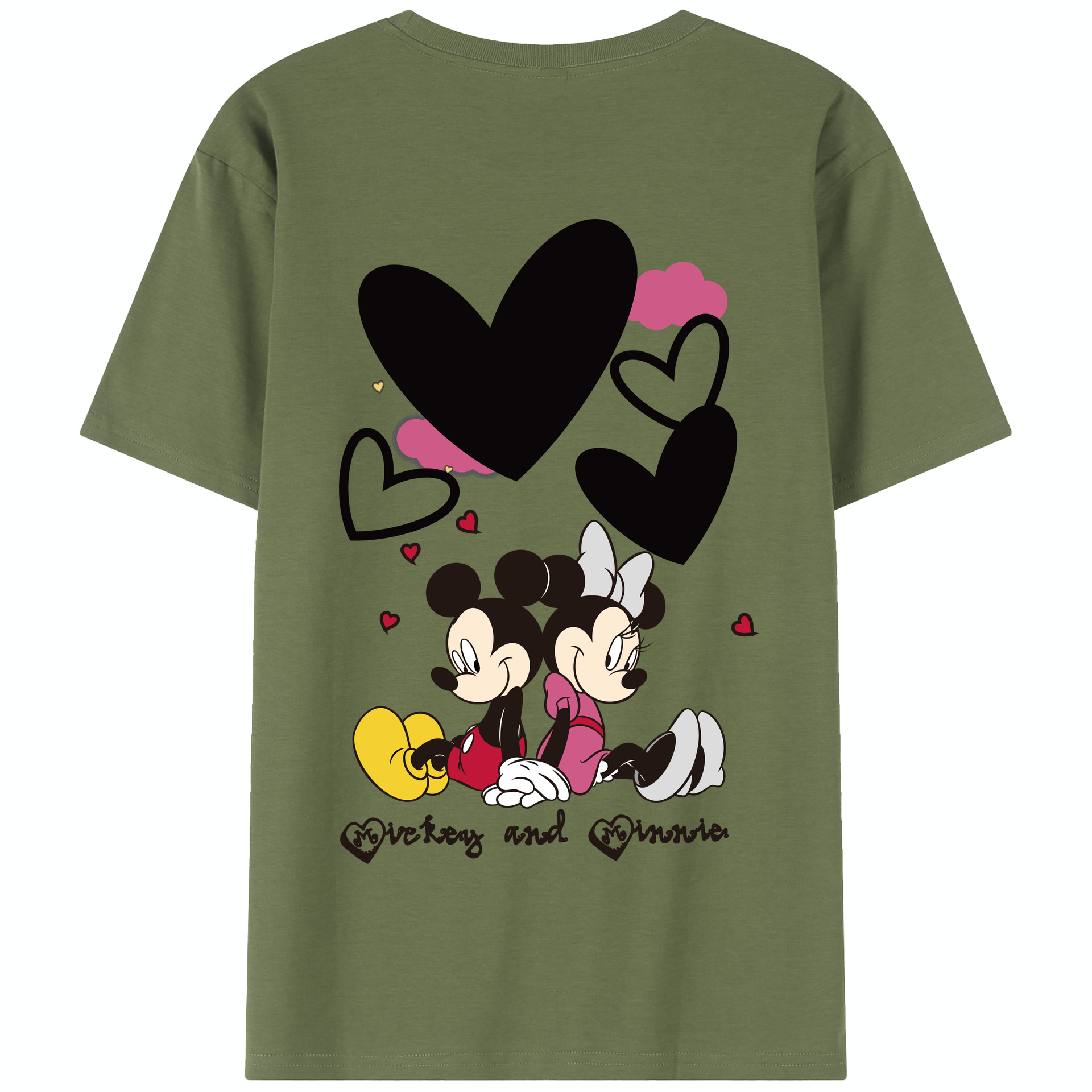 （画像用） ミッキーマウス Mickey Mouse 綿100％半袖Tシャツ（背面プリント）
